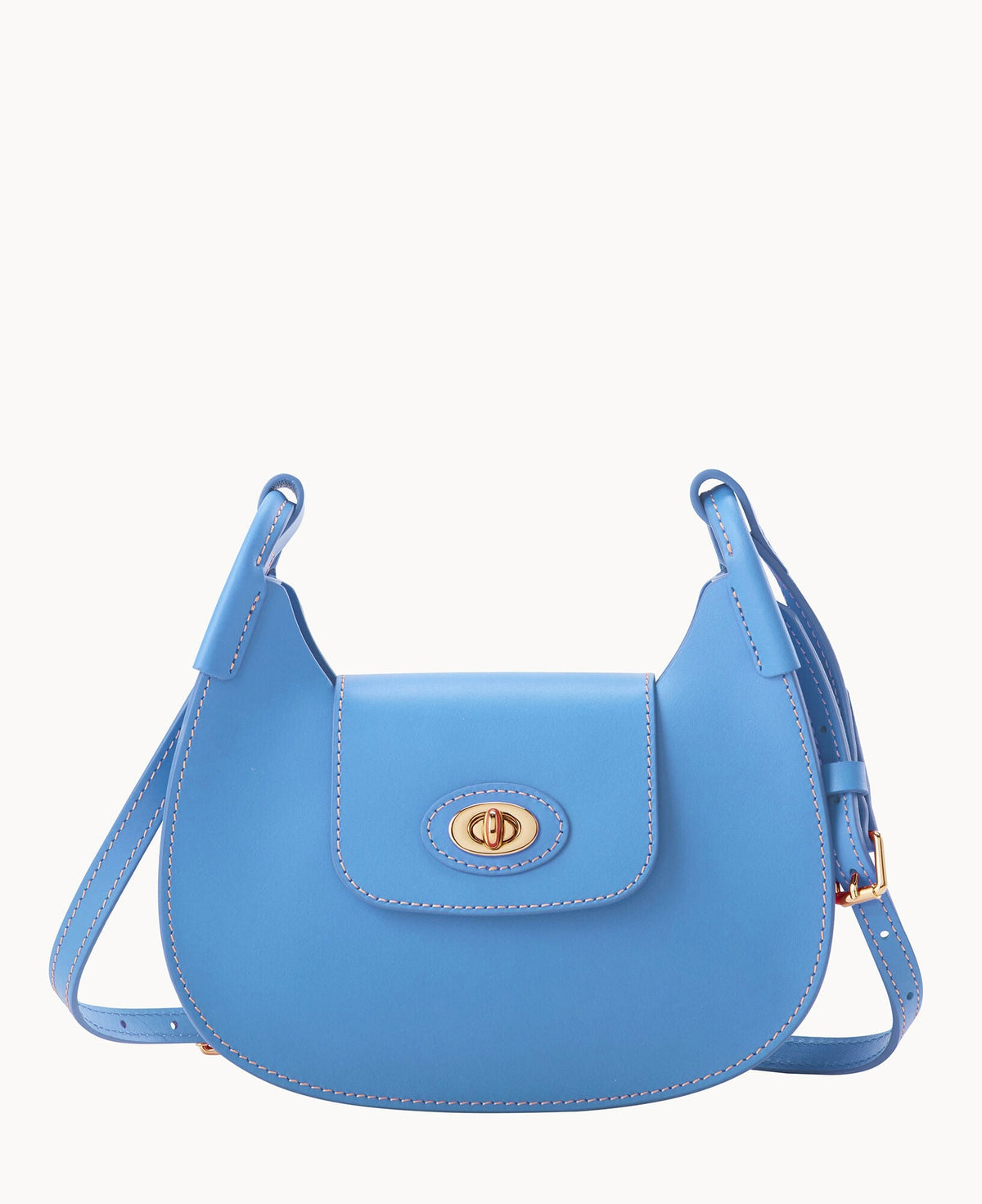 Sweety Leather Crossbody Hobo - Azure