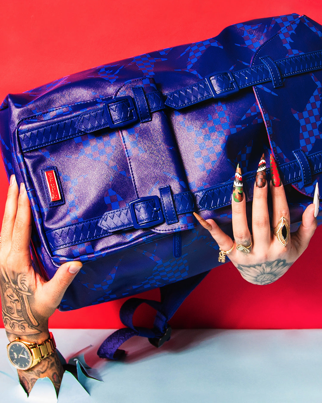 Shark Check (Blue) Hills Backpack - Image 8