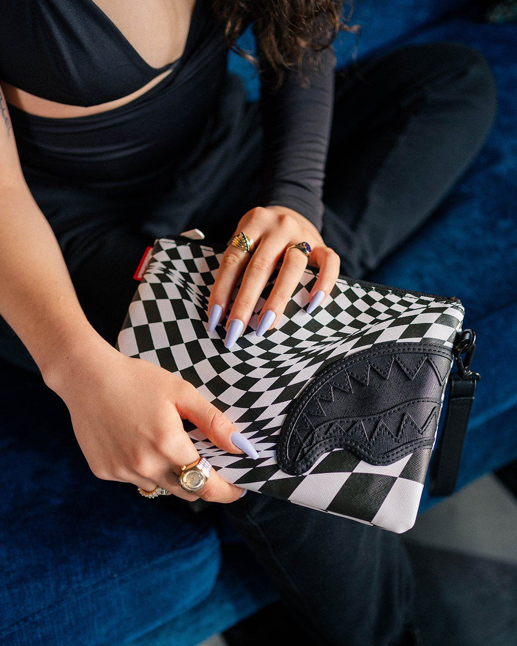 Trippy Check Crossover Clutch - Image 4