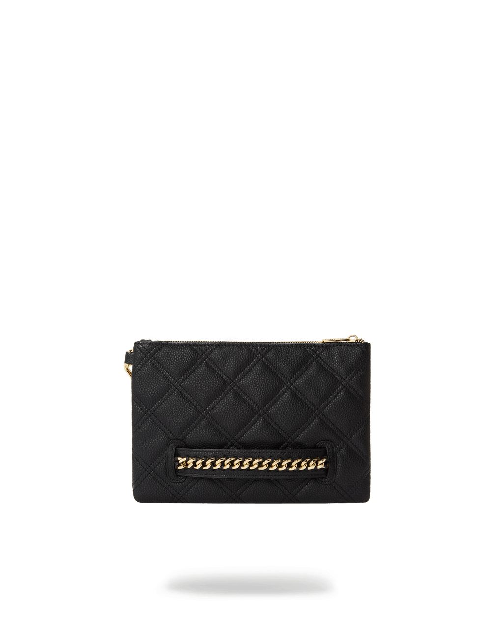 Noir Quilt Gold Chain Shark Crossover Clutch - Image 5