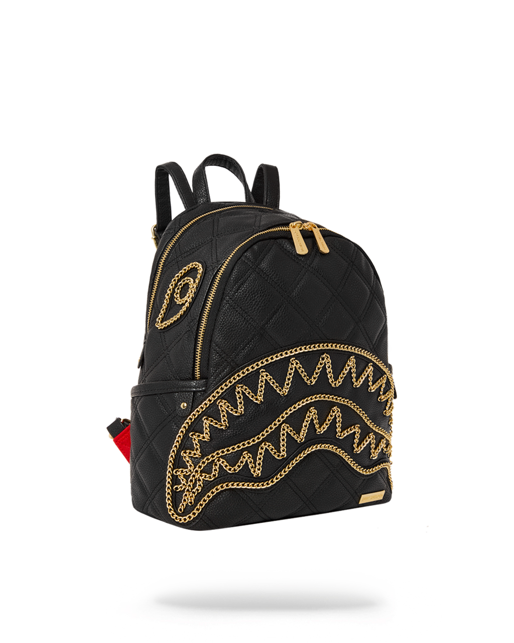 Noir Quilt Gold Chain Shark Savage Backpack - Image 5