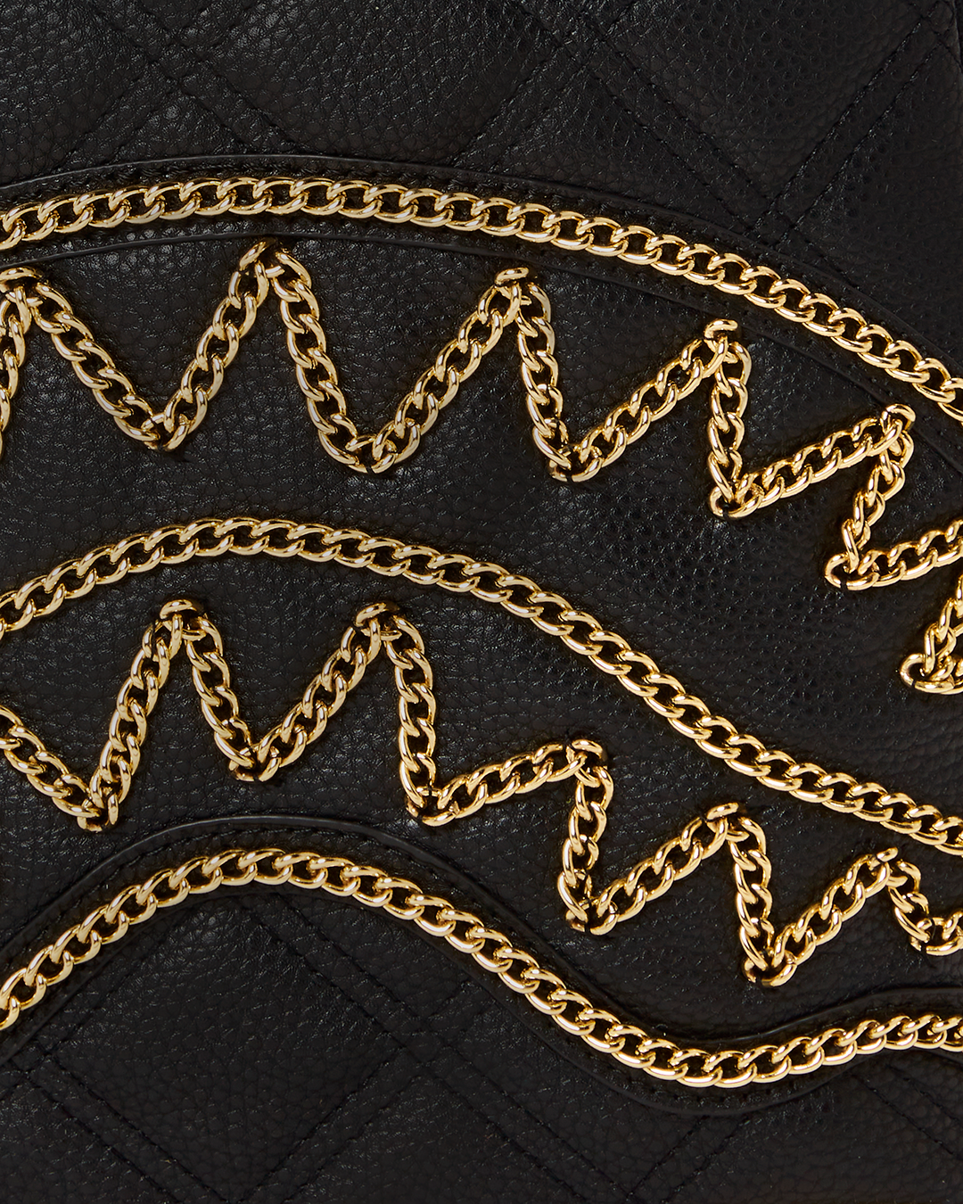 Noir Quilt Gold Chain Shark Savage Backpack - Image 10