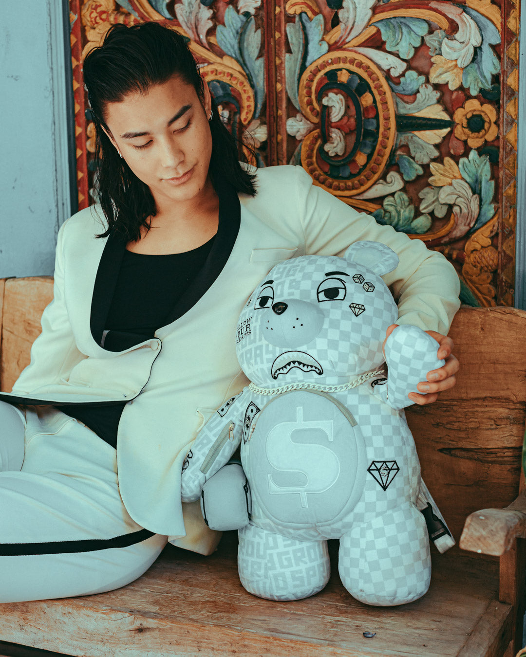 Split the Check (Pearl) Moneybear Teddybear Backpack - Image 4