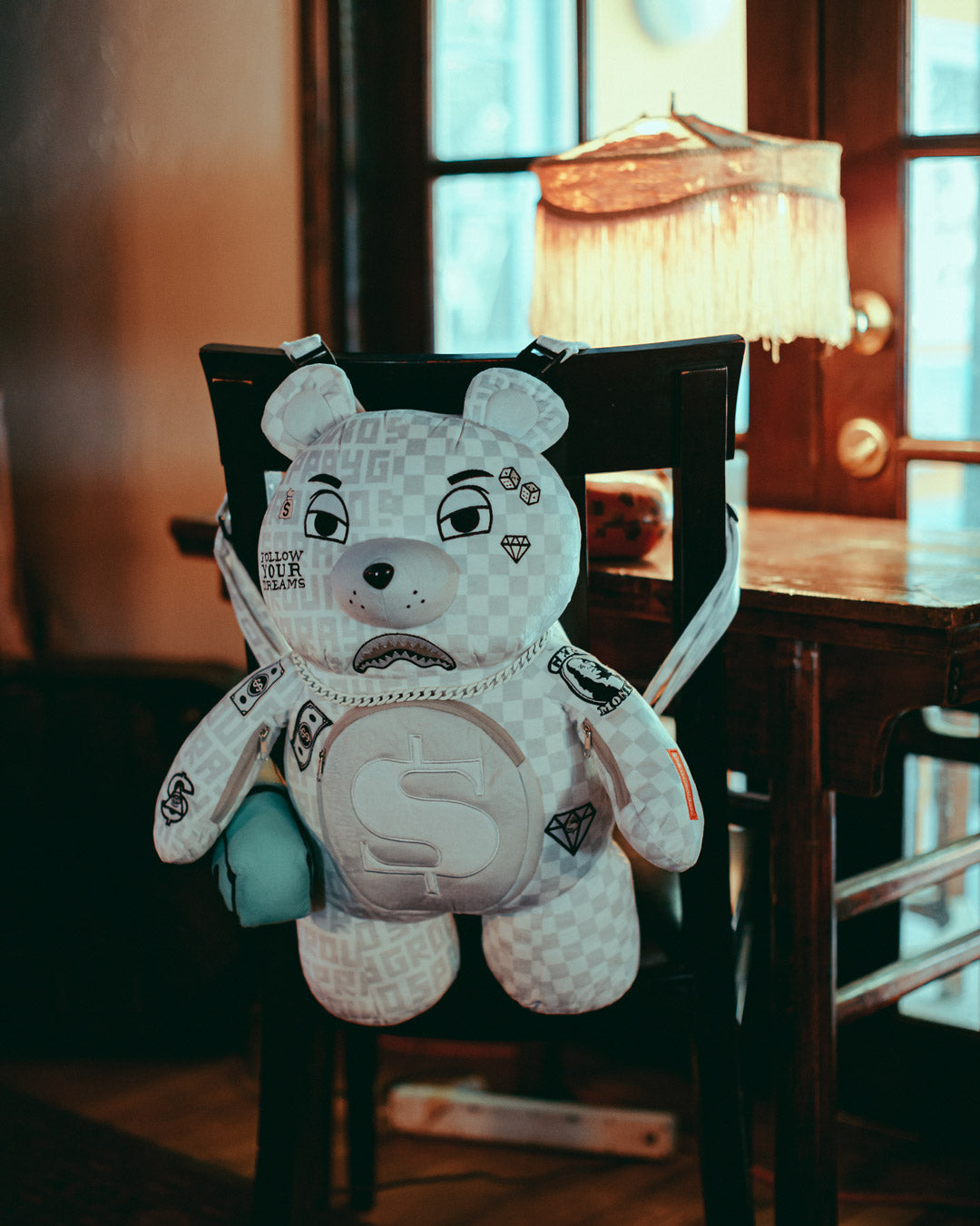 Split the Check (Pearl) Moneybear Teddybear Backpack - Image 10