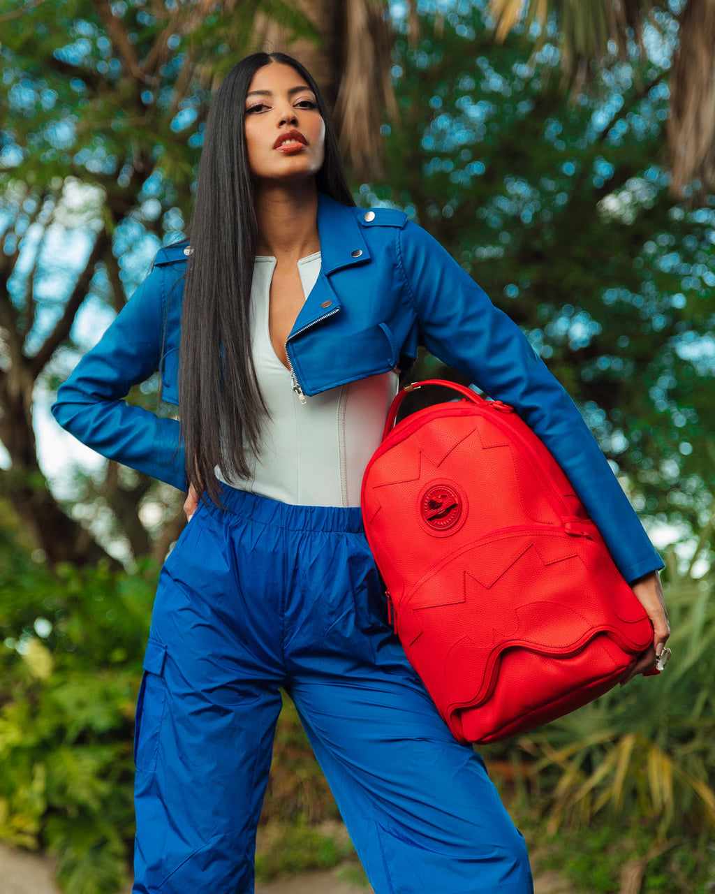 Heavy Metal Shark Red Backpack (Dlxv) - Image 2