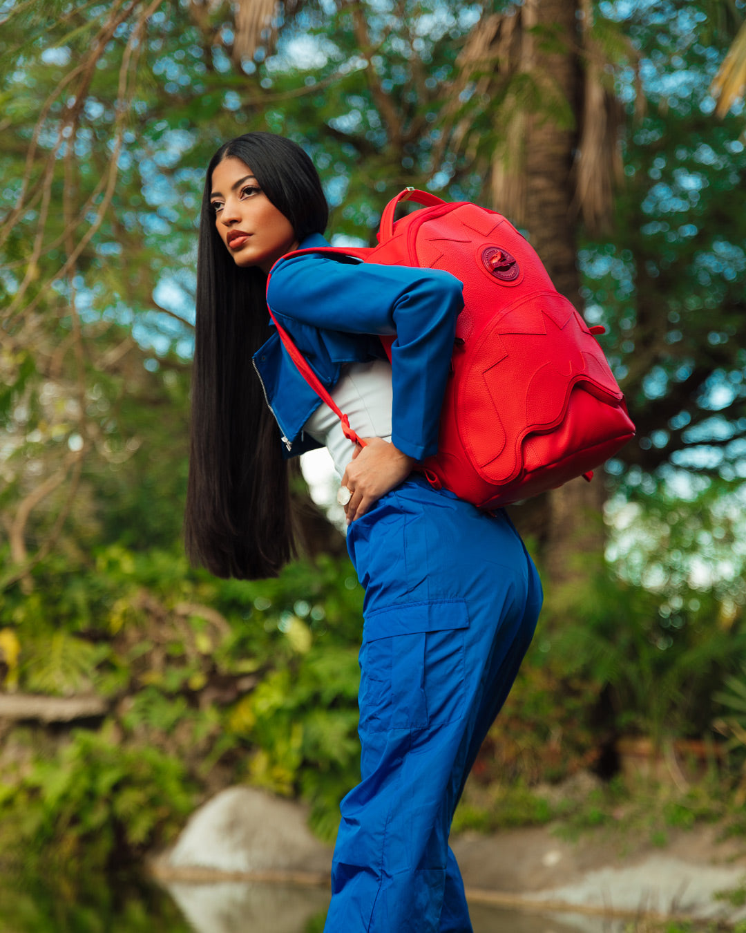 Heavy Metal Shark Red Backpack (Dlxv) - Image 4