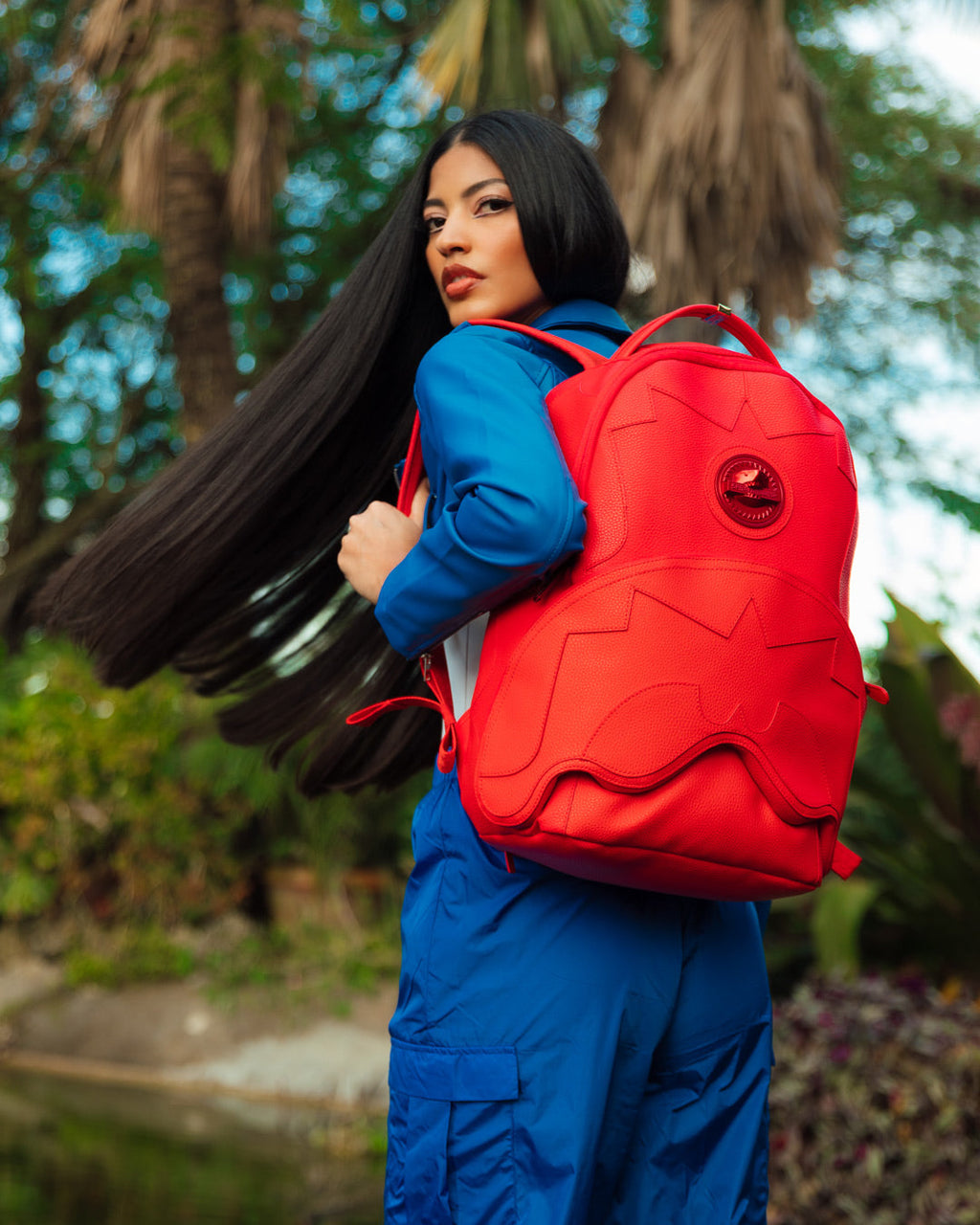 Heavy Metal Shark Red Backpack (Dlxv) - Image 6