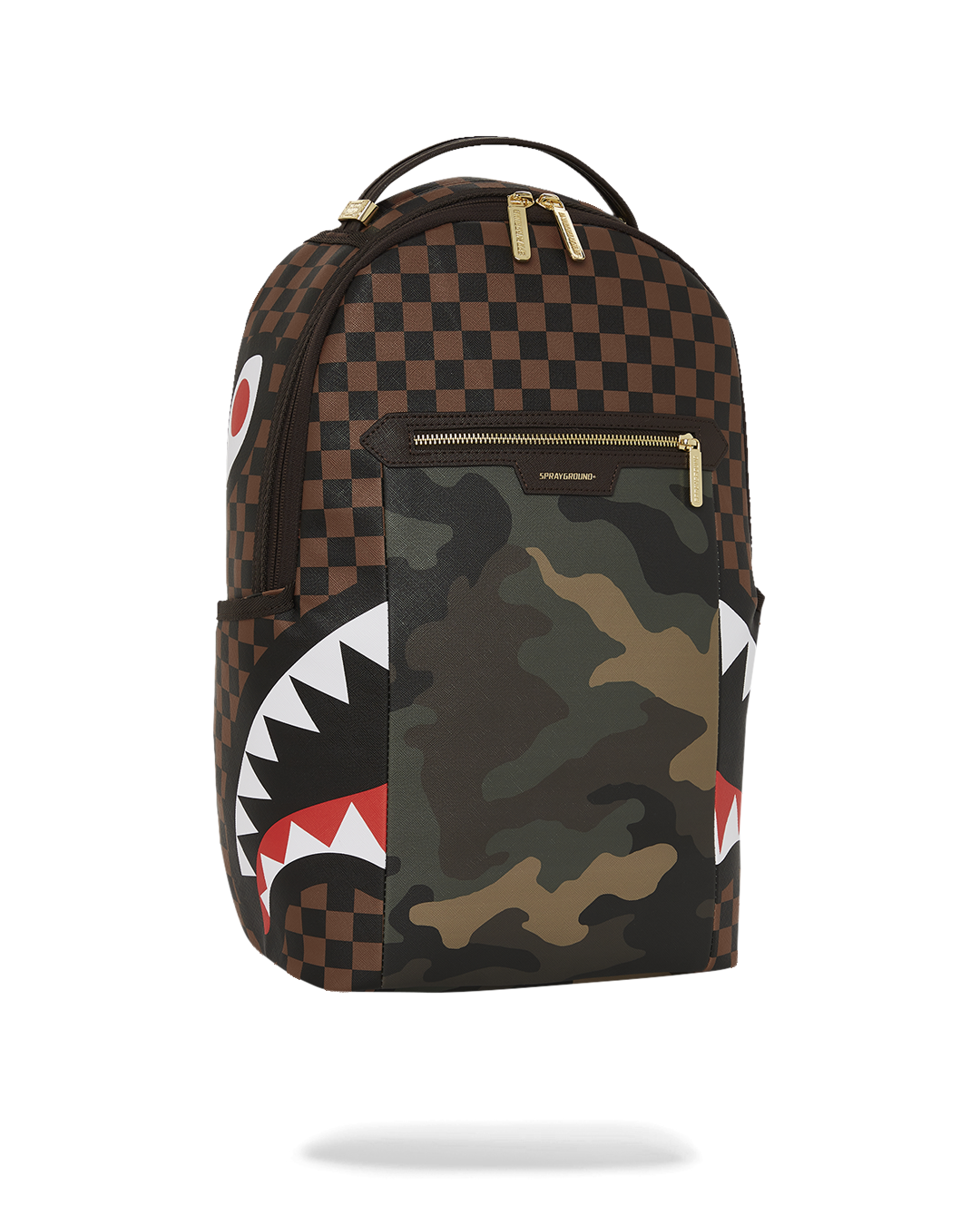 Exterior Gold Zip Pocket Sharks in Paris Backpack (Dlxv) - Image 3