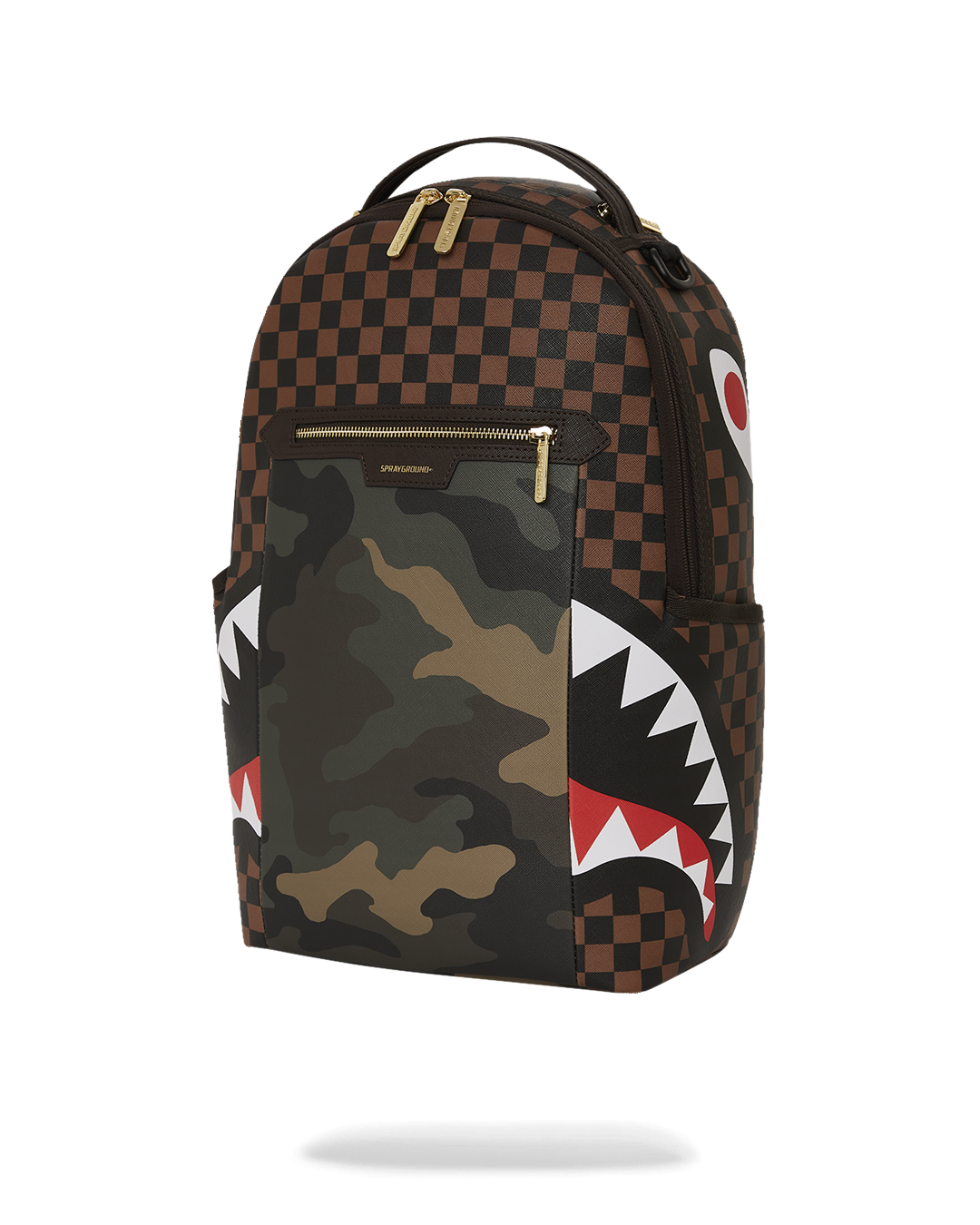 Exterior Gold Zip Pocket Sharks in Paris Backpack (Dlxv) - Image 7