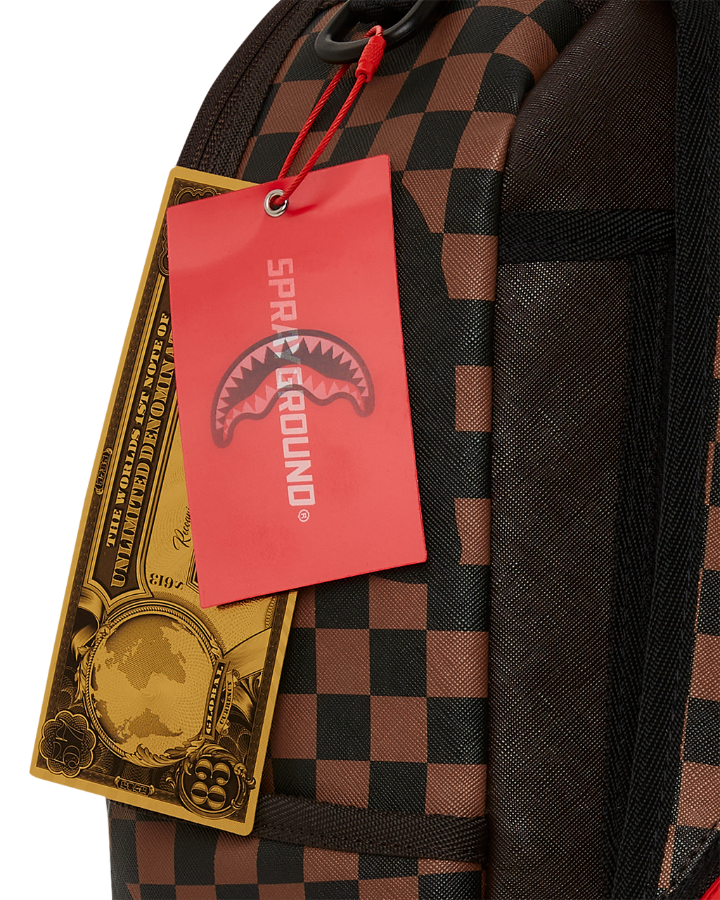 Exterior Gold Zip Pocket Sharks in Paris Backpack (Dlxv) - Image 14