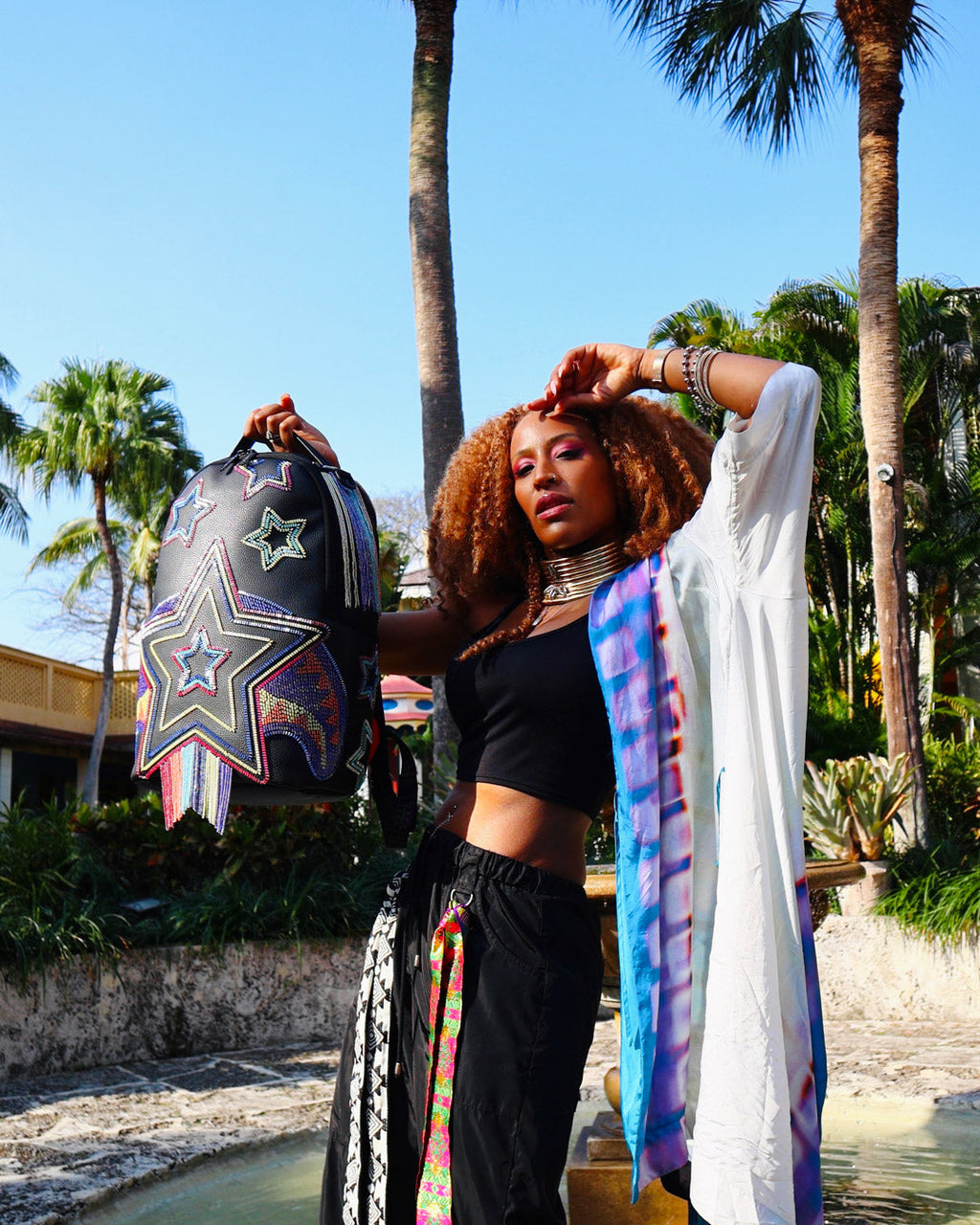 Star Racer A.I.7 Sandflower Collab Beaded Backpack - Image 6