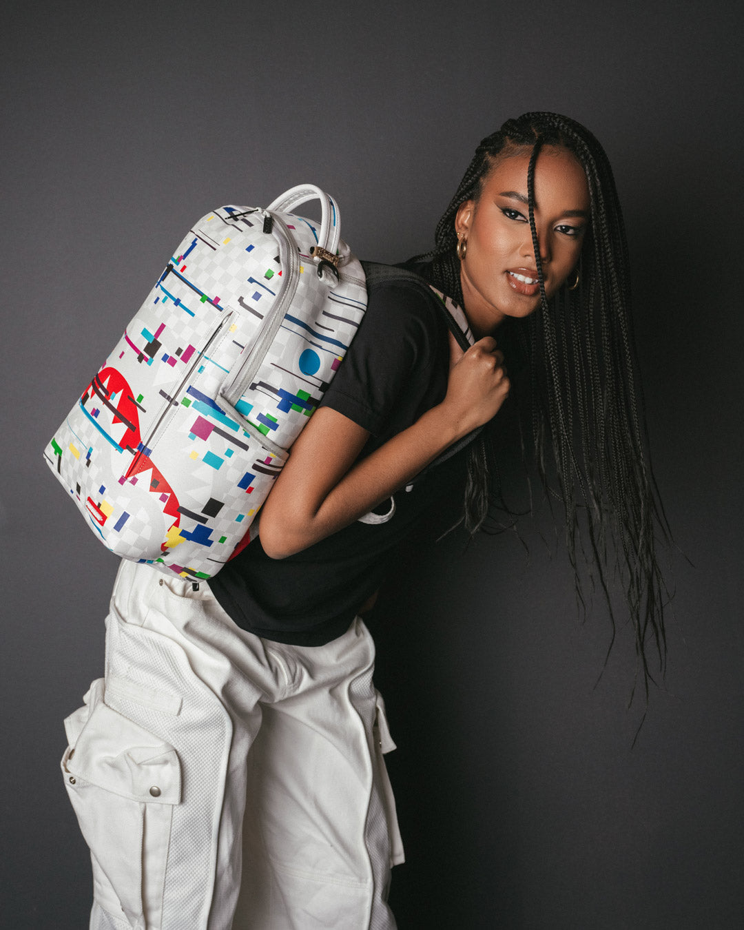 Sharks in Paris Glitch Rider Backpack (Dlxv) - Image 10