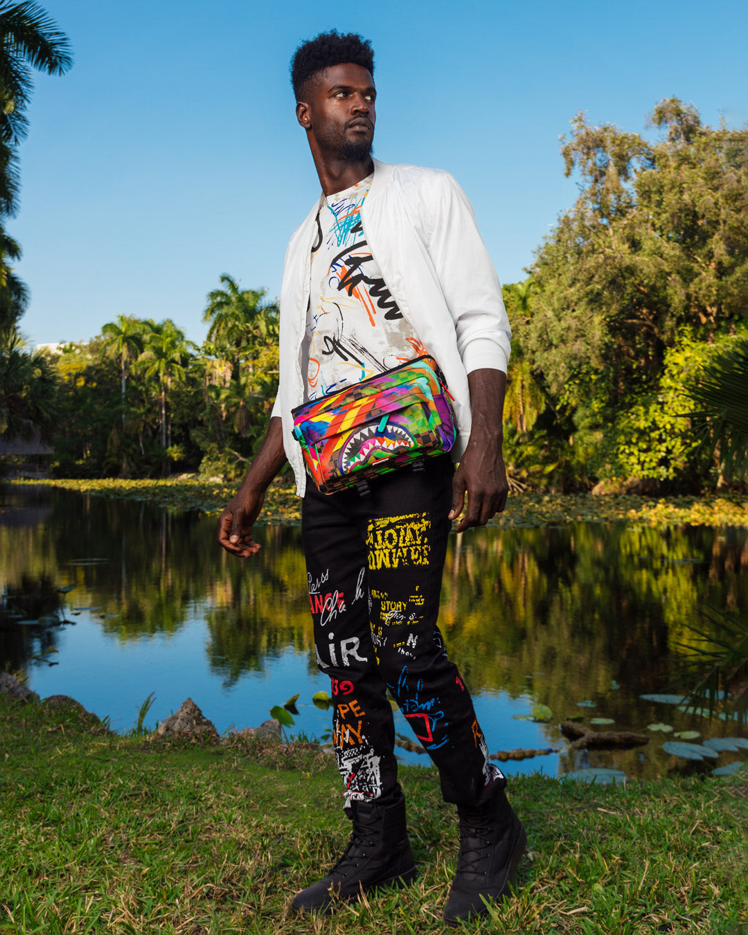 Sharks in Paris City Streaks Cargo Crossbody - Image 6