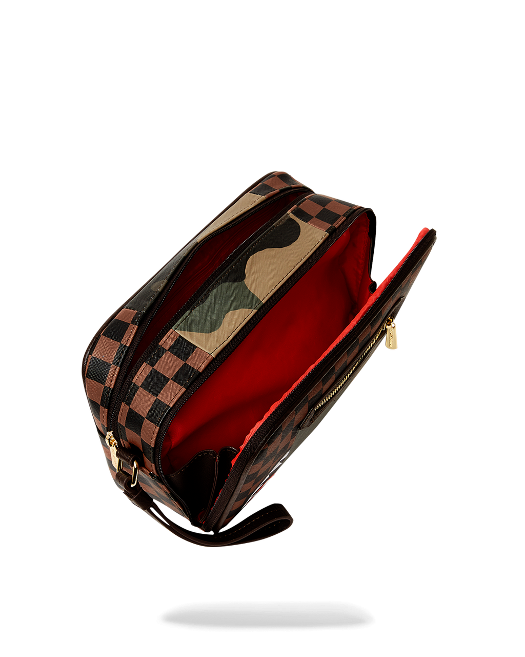 Exterior Gold Zip Pocket Sharks in Paris Toiletry Brickside Bag - Image 4