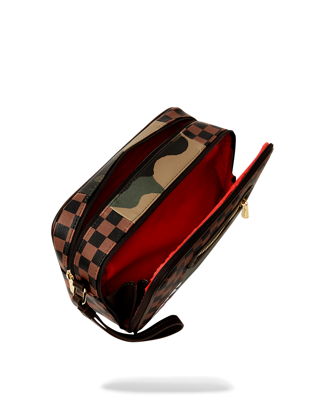 Exterior Gold Zip Pocket Sharks in Paris Toiletry Brickside Bag - Image 4