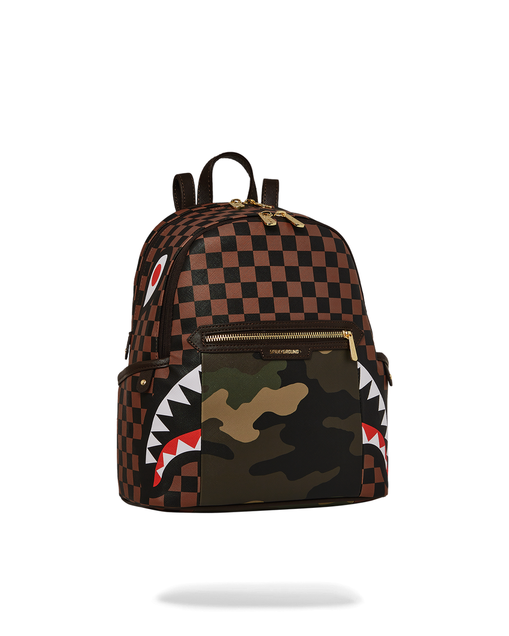 Exterior Gold Zip Pocket Sharks in Paris Savage Backpack - Image 3