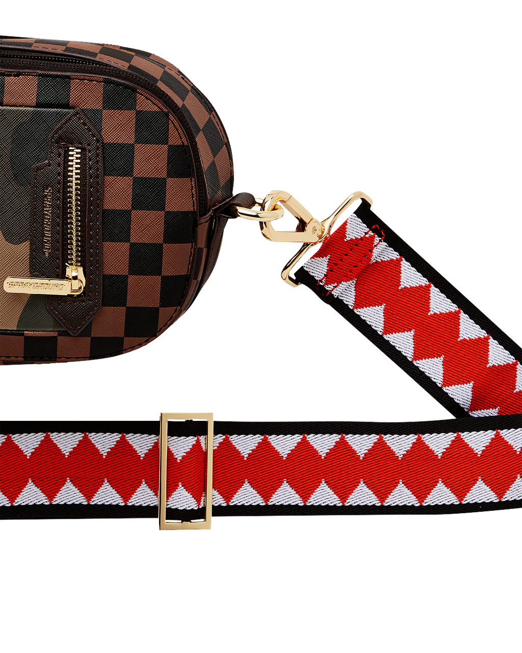 Exterior Gold Zip Pocket Sharks in Paris Backpack Sling - Image 7