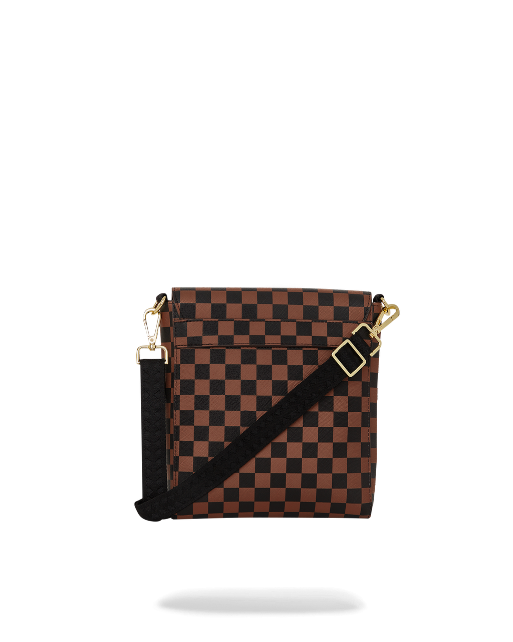 Exterior Gold Zip Pocket Sharks in Paris Messenger Sling Bag - Image 5