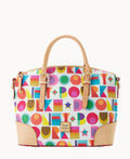Art Deco Domed Satchel - White