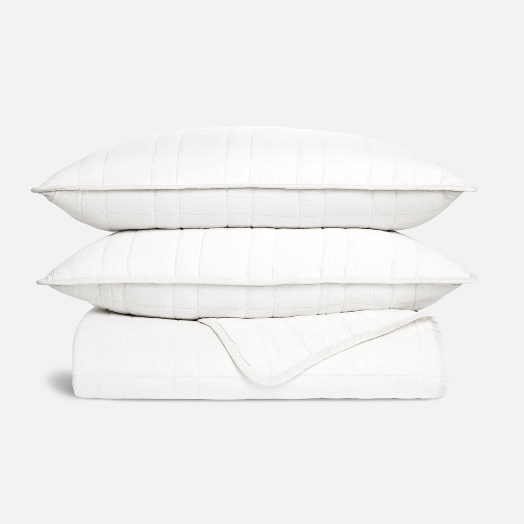 Weekend Wash Quilt Set - White