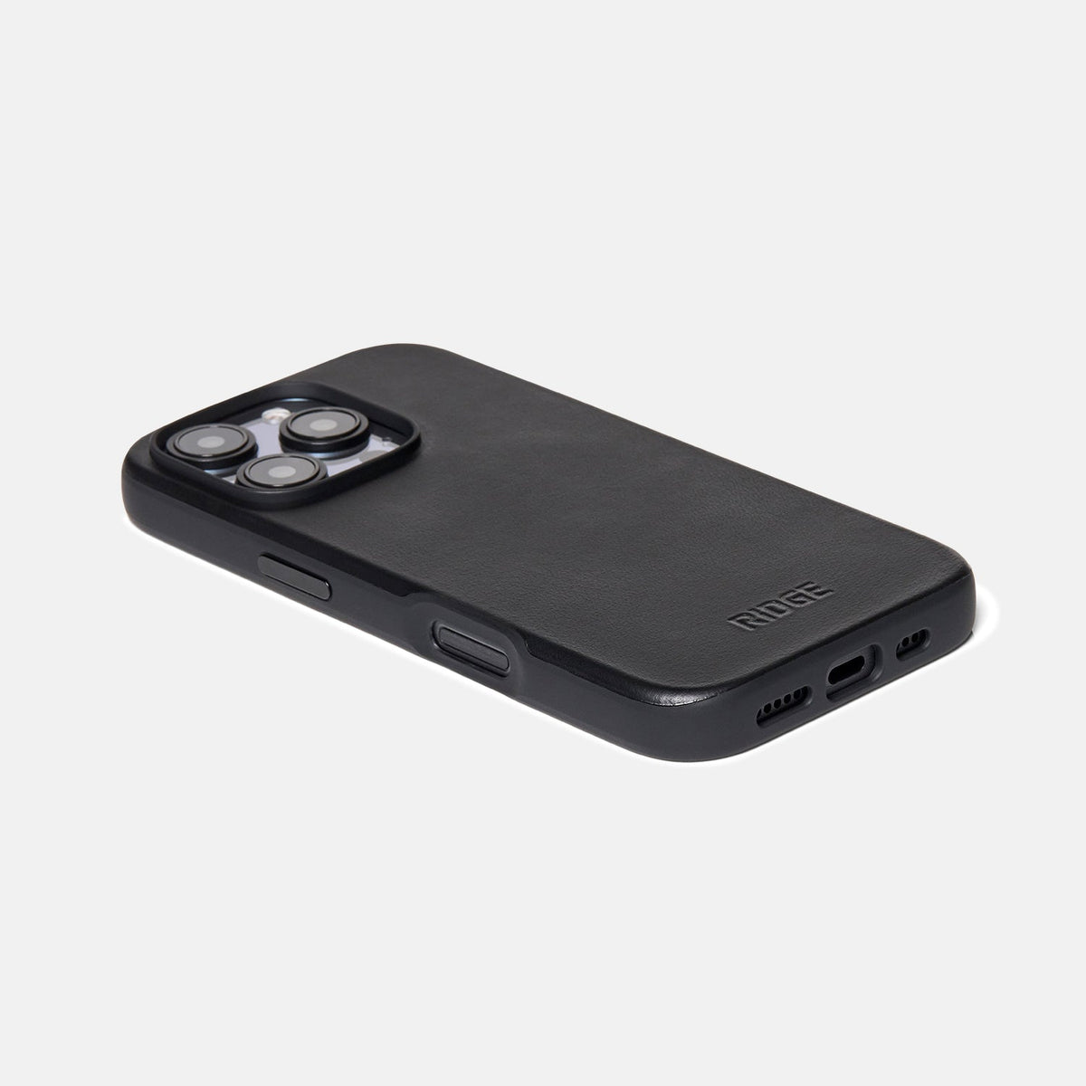 Everyday Phone Case - iPhone 16 Pro - Midnight Black Leather - Image 4
