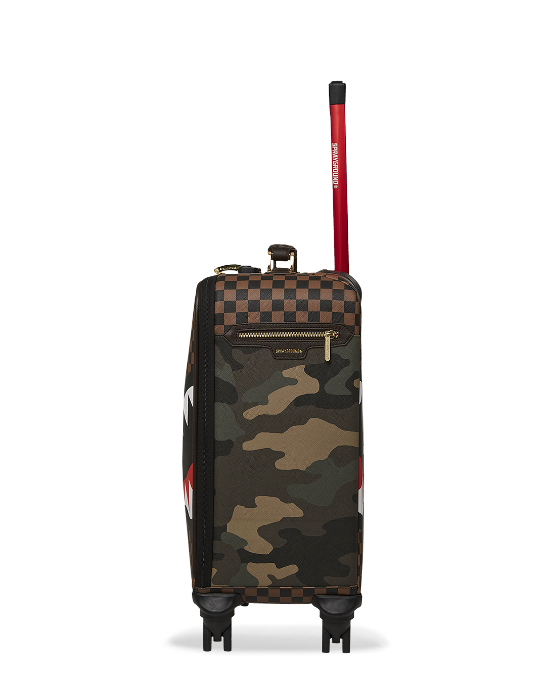 Exterior Gold Zip Pocket Sharks in Paris Jetsetter Carry-On Luggage - Image 5