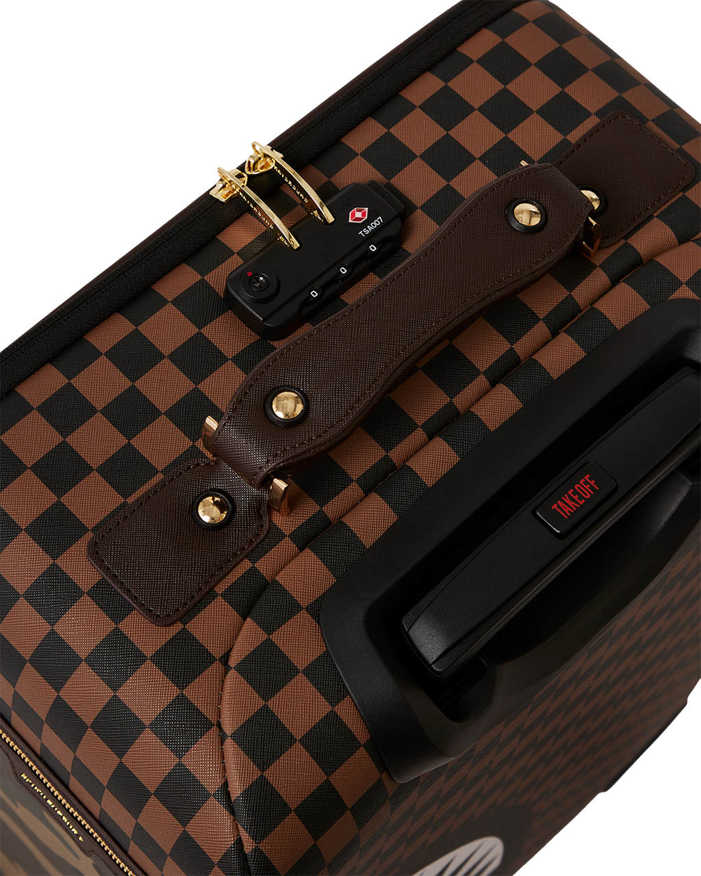 Exterior Gold Zip Pocket Sharks in Paris Jetsetter Carry-On Luggage - Image 12