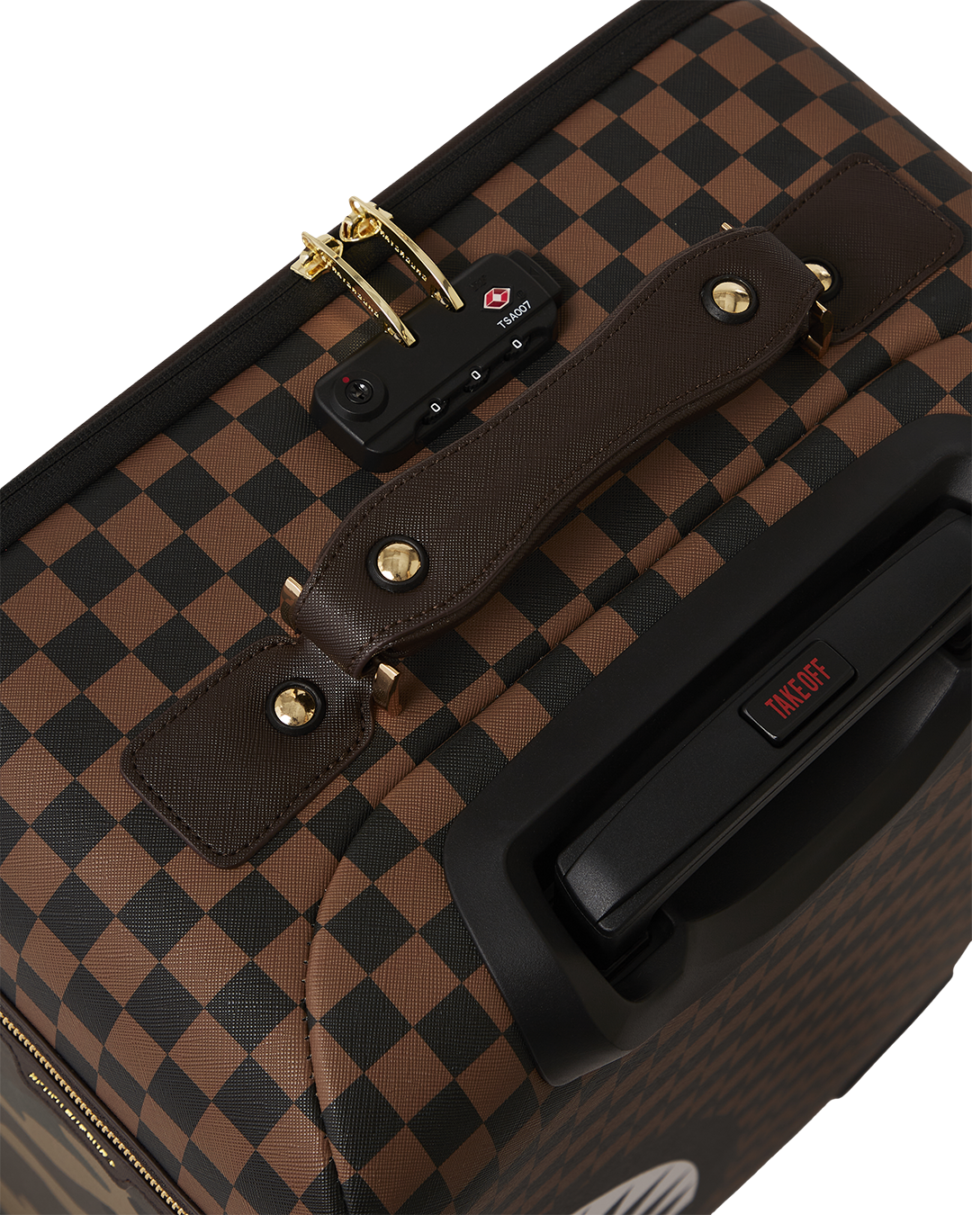 Exterior Gold Zip Pocket Sharks in Paris Jetsetter Carry-On Luggage - Image 12