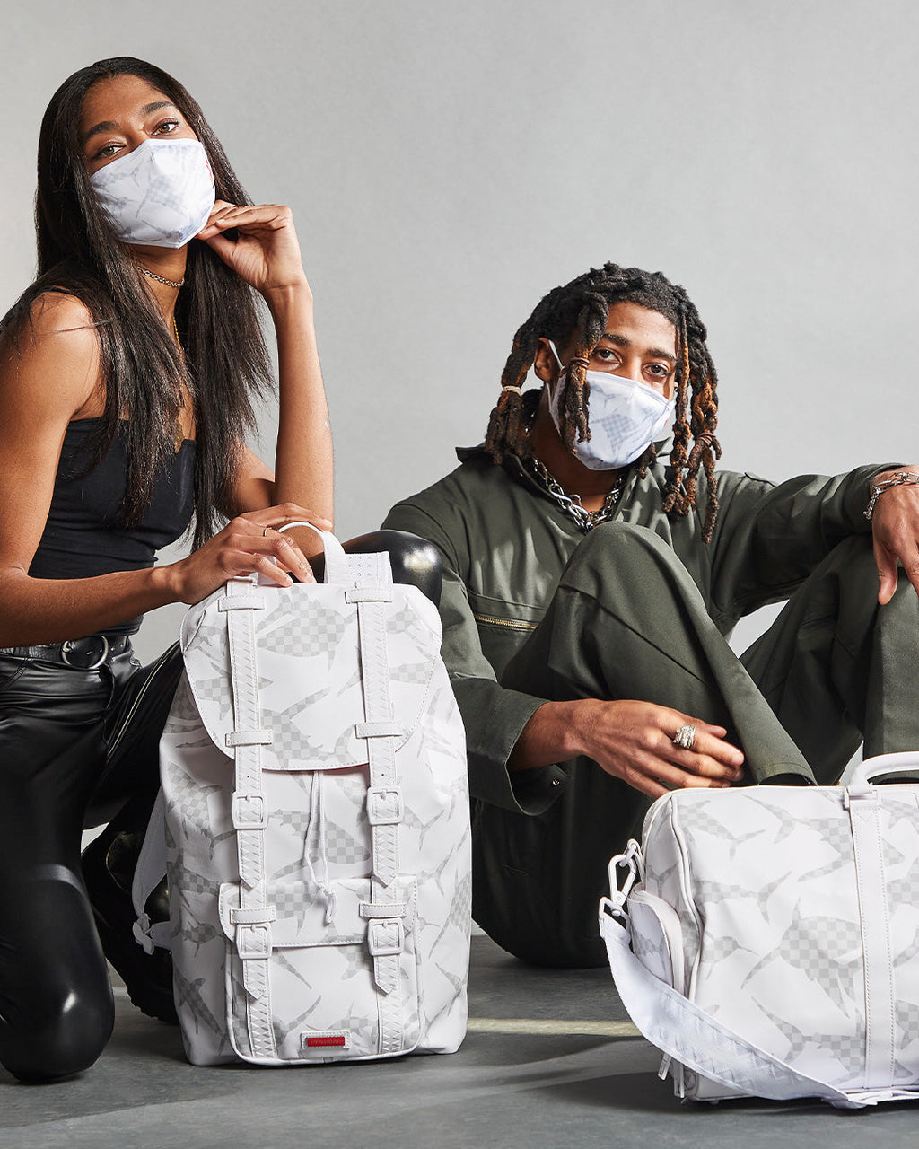 Shark Check (White) Duffle - Image 9