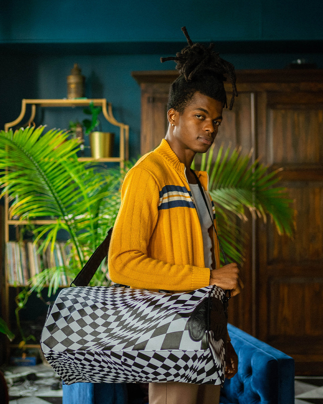 Trippy Check Duffle - Image 10