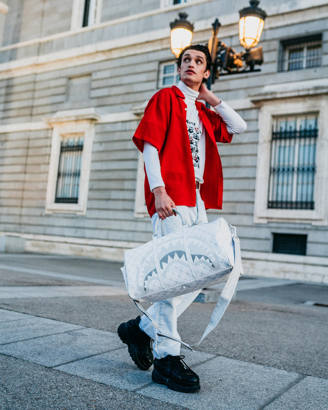 Money Pattern Powder Emperor Duffle - Image 2
