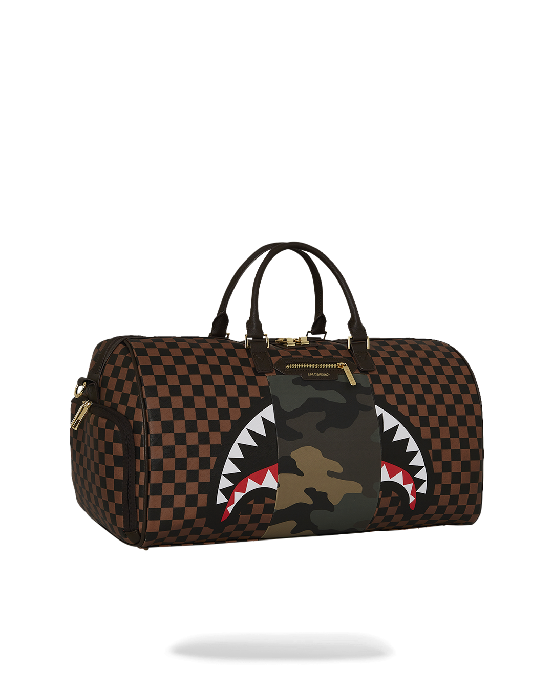 Exterior Gold Zip Pocket Sharks in Paris Duffle - Image 2
