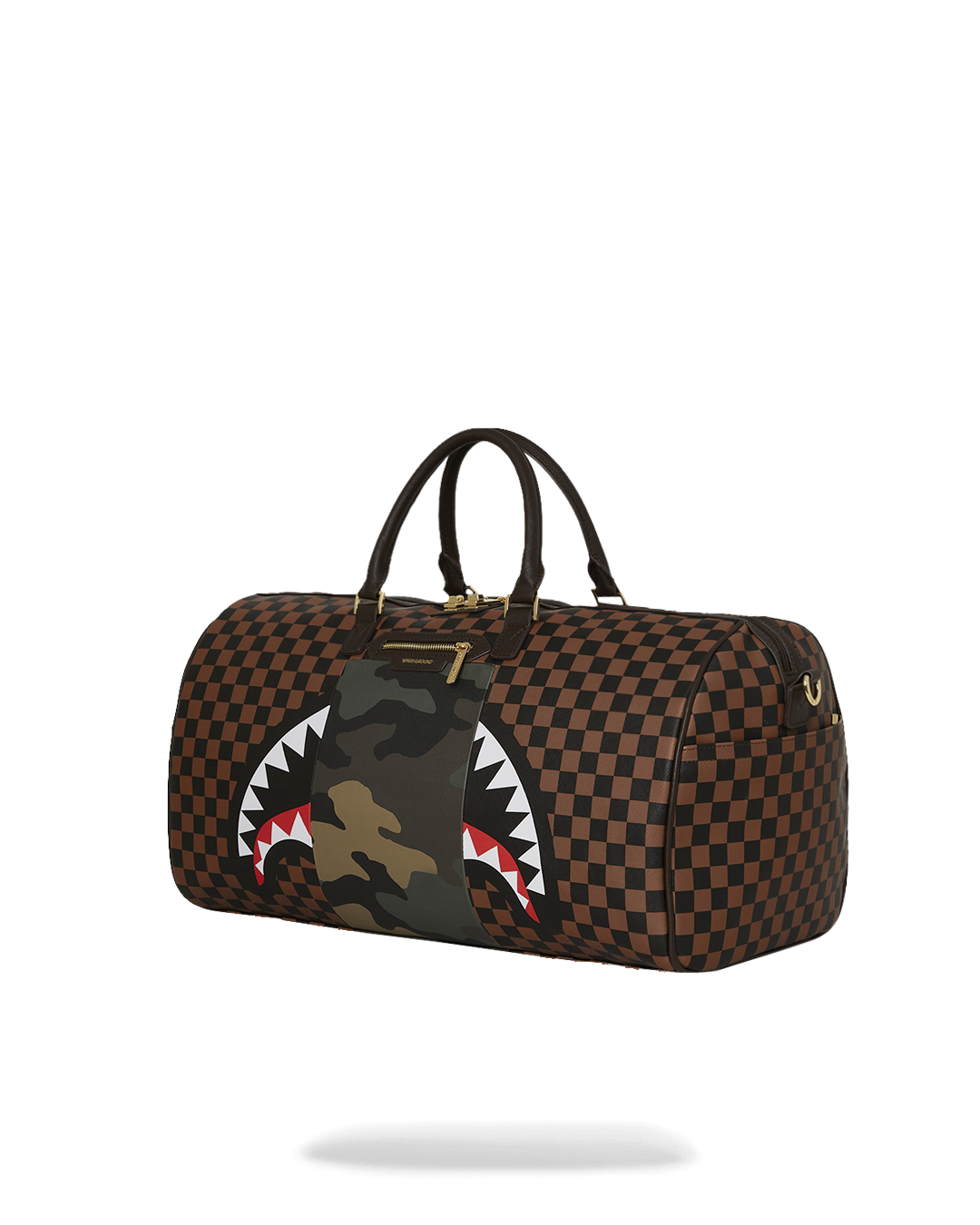 Exterior Gold Zip Pocket Sharks in Paris Duffle - Image 3