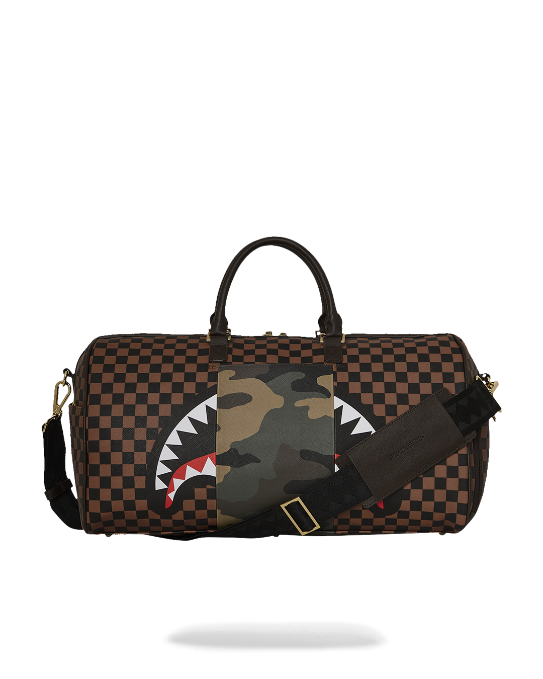Exterior Gold Zip Pocket Sharks in Paris Duffle - Image 4
