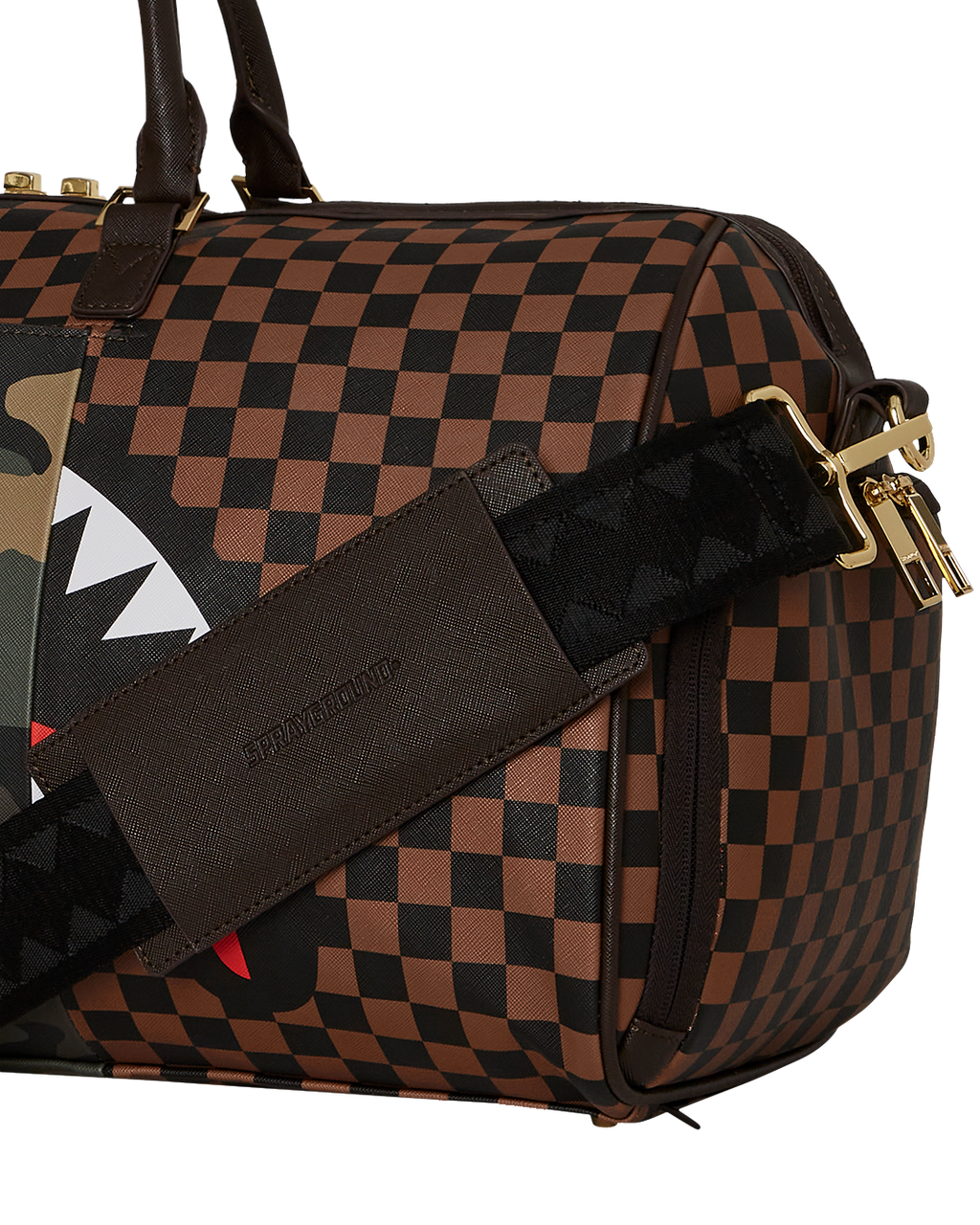 Exterior Gold Zip Pocket Sharks in Paris Duffle - Image 5
