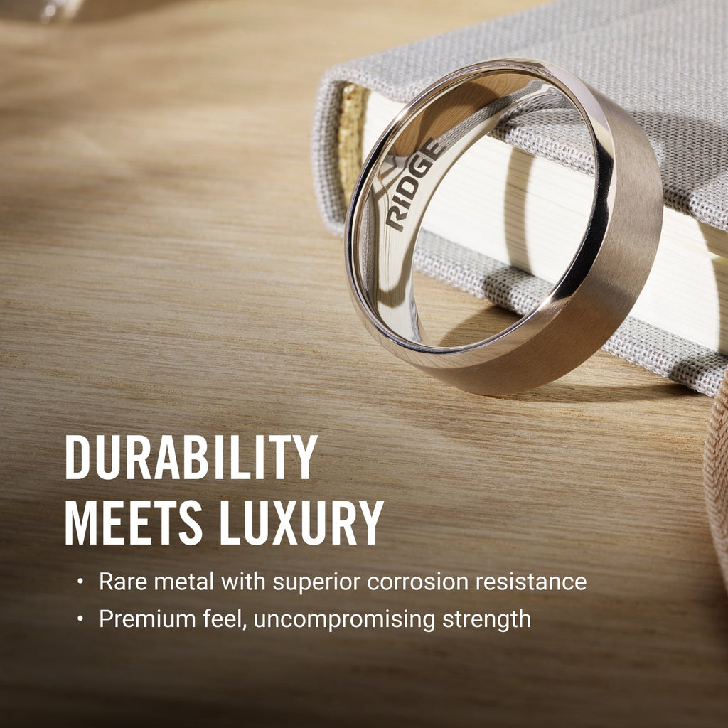 Ridge 6mm Rounded Ring Set - Platinum | Tantalum - Image 11