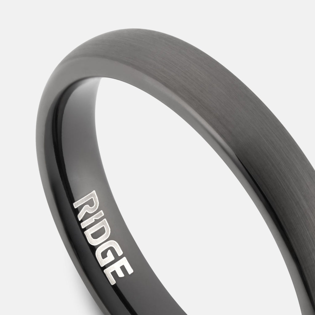 Ridge 4mm Rounded Ring Set - Gunmetal - Image 4