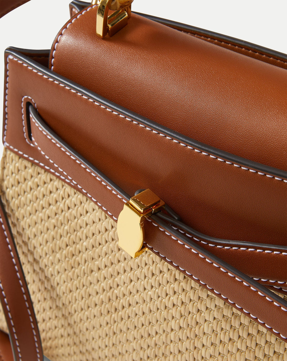 Veronica Beard Raffia Dash Top-Handle Bag - Image 3