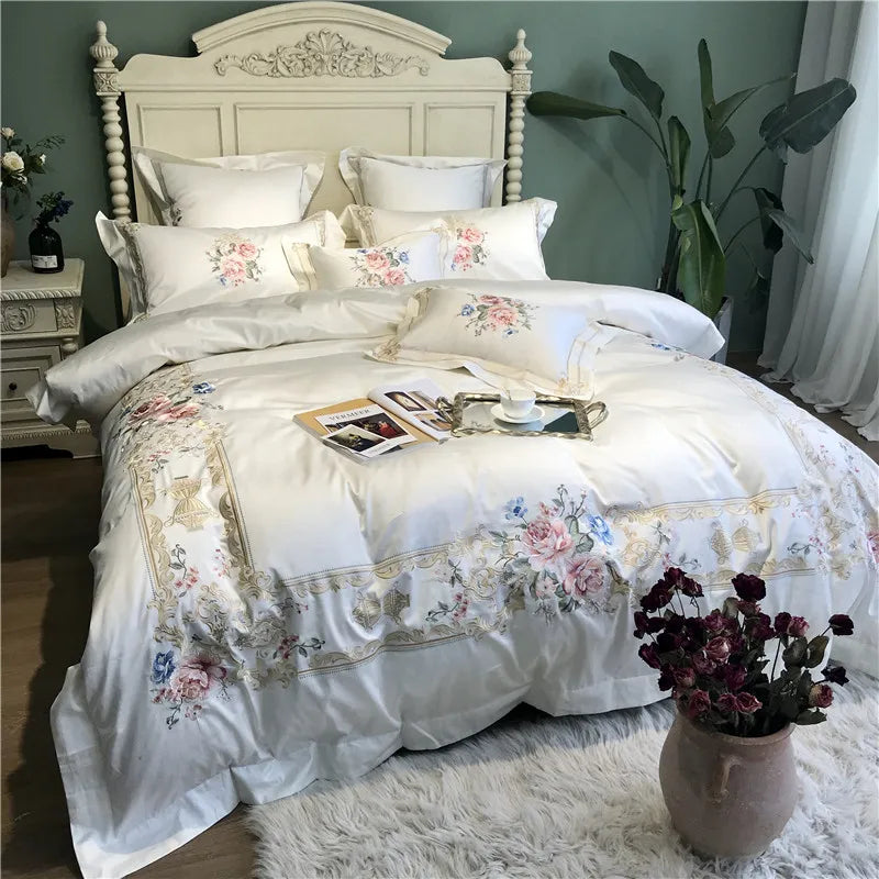 1000TC Egyptian Cotton Luxury White Bedding Set - Image 2