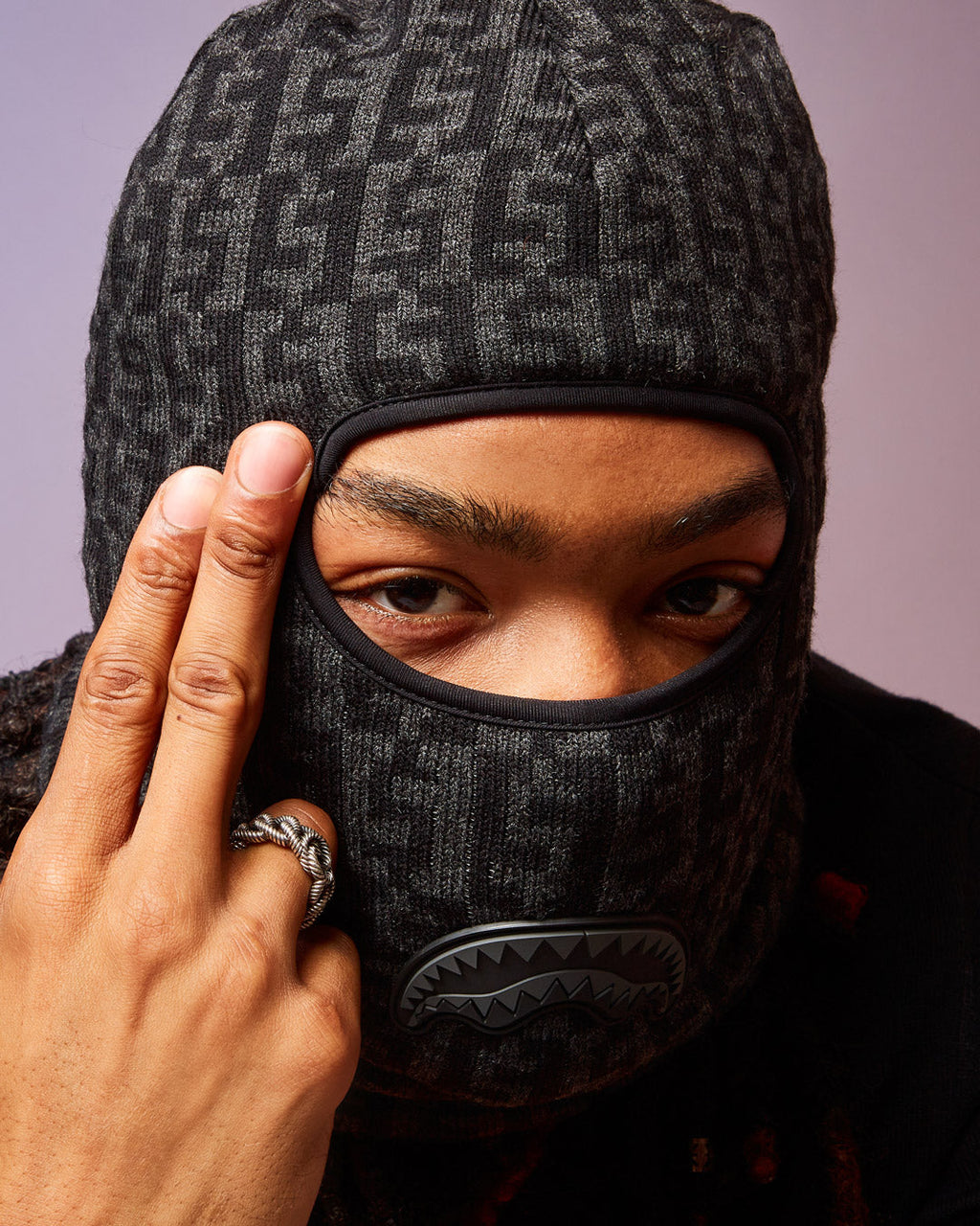 Cashin Checks Ski Mask (Gray) - Image 2
