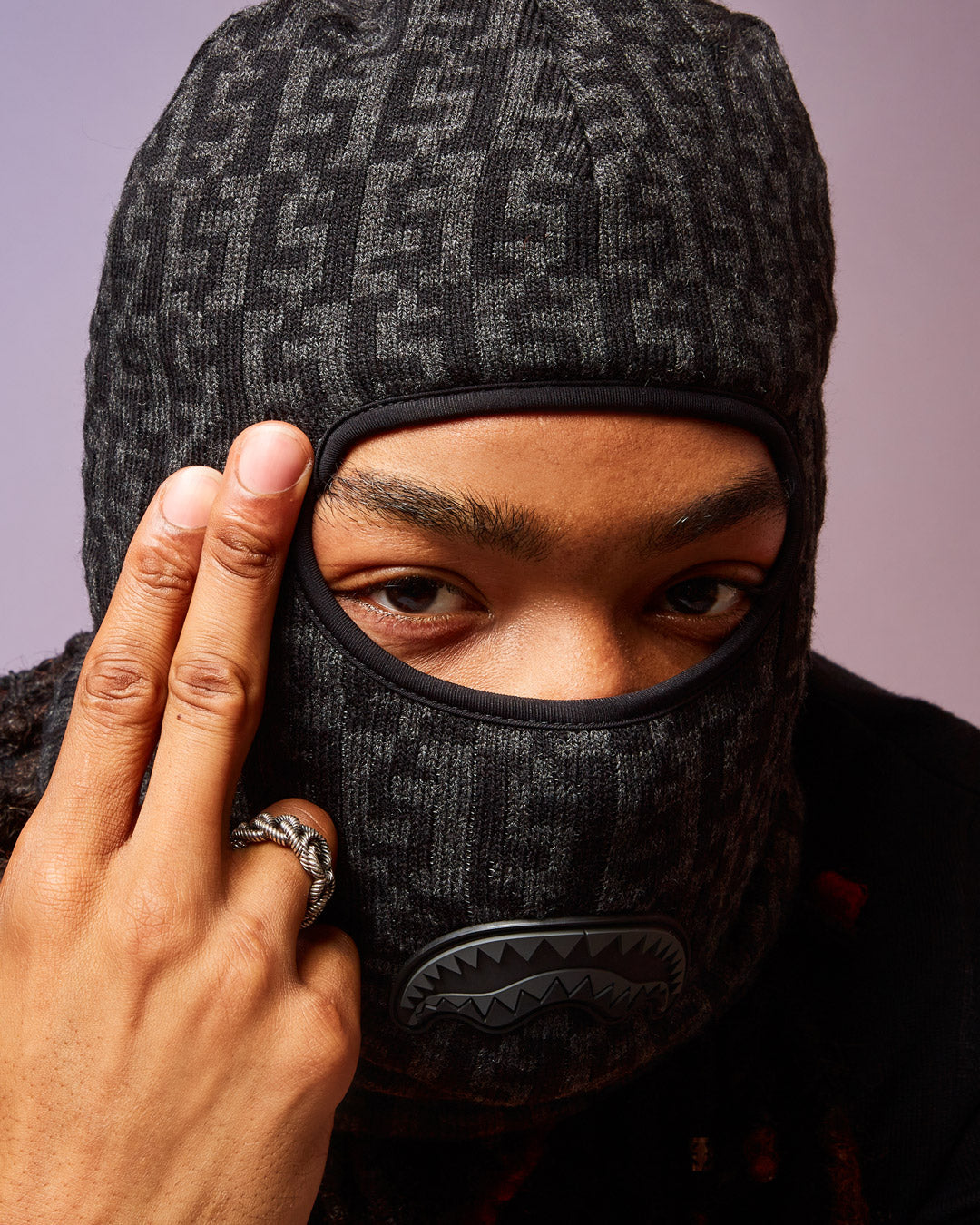 Cashin Checks Ski Mask (Gray) - Image 2