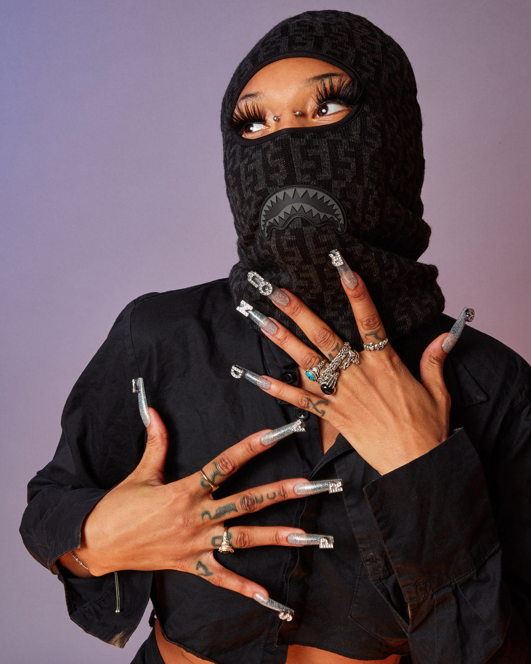 Cashin Checks Ski Mask (Gray) - Image 4