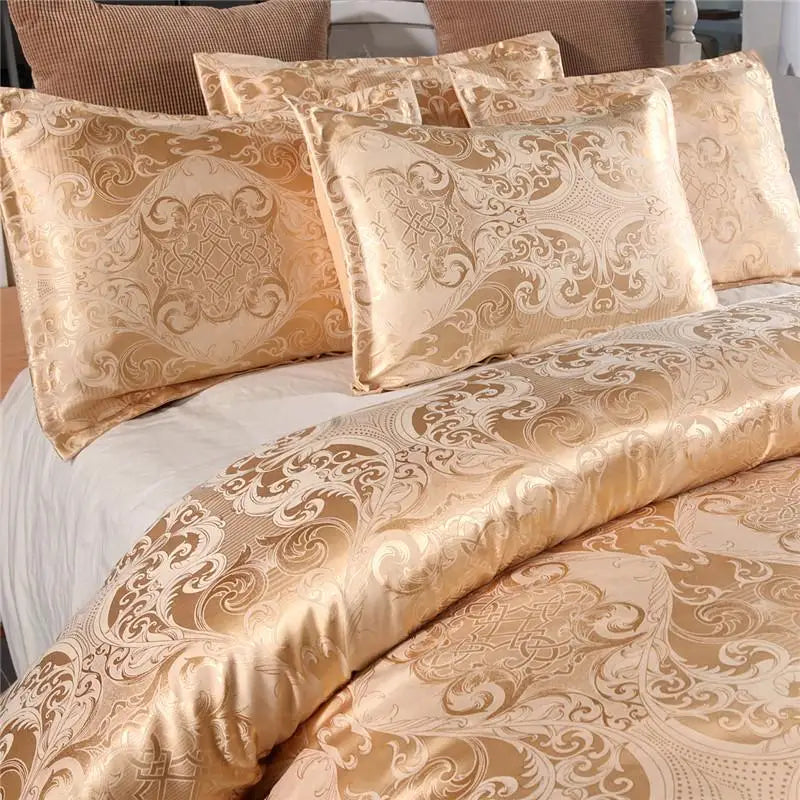 Luxury Gold Silk-Look Bedding Set - Image 2