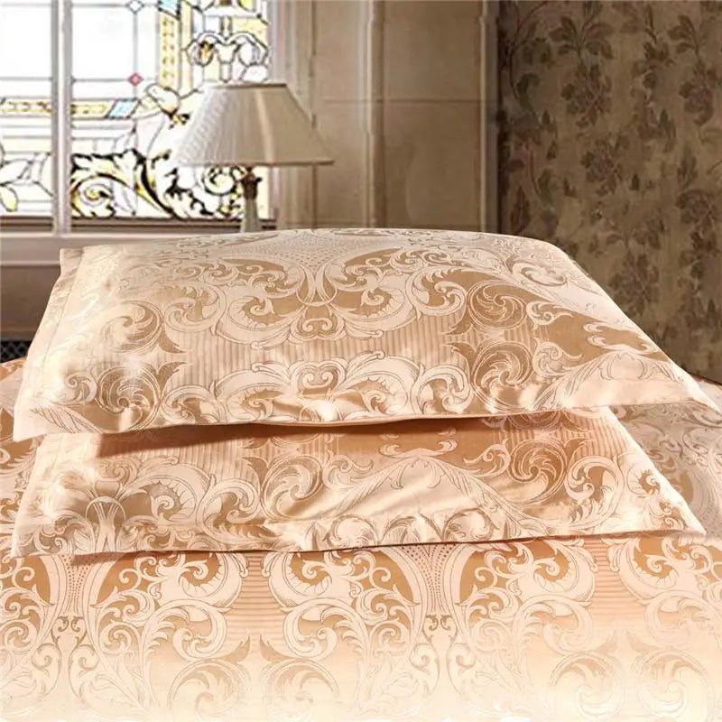 Luxury Gold Silk-Look Bedding Set - Image 5