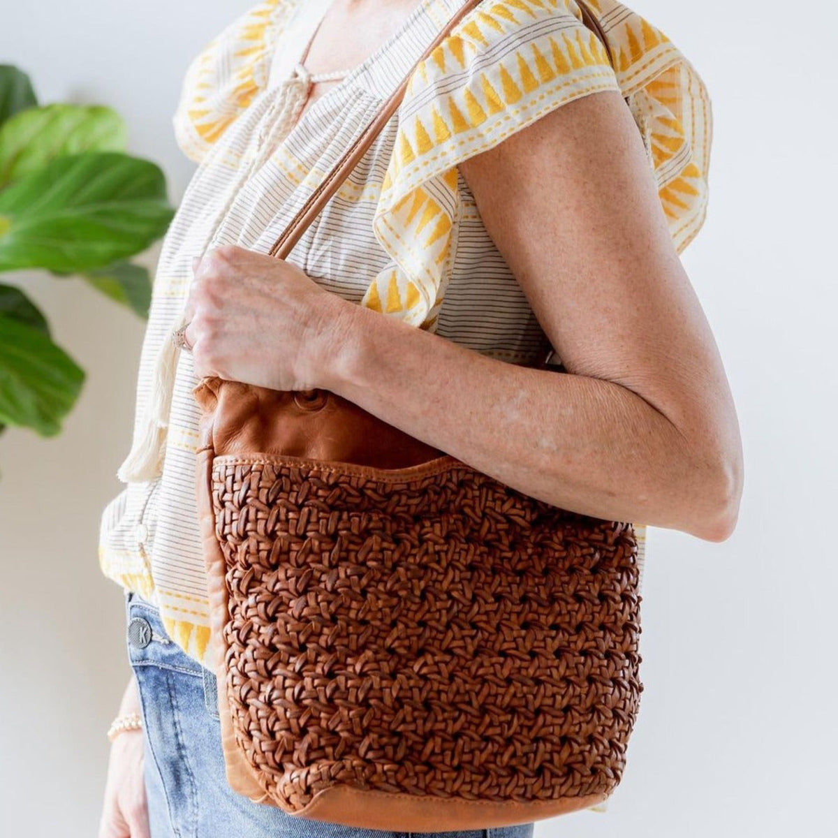 Clover Leather Tote Bag - Image 8
