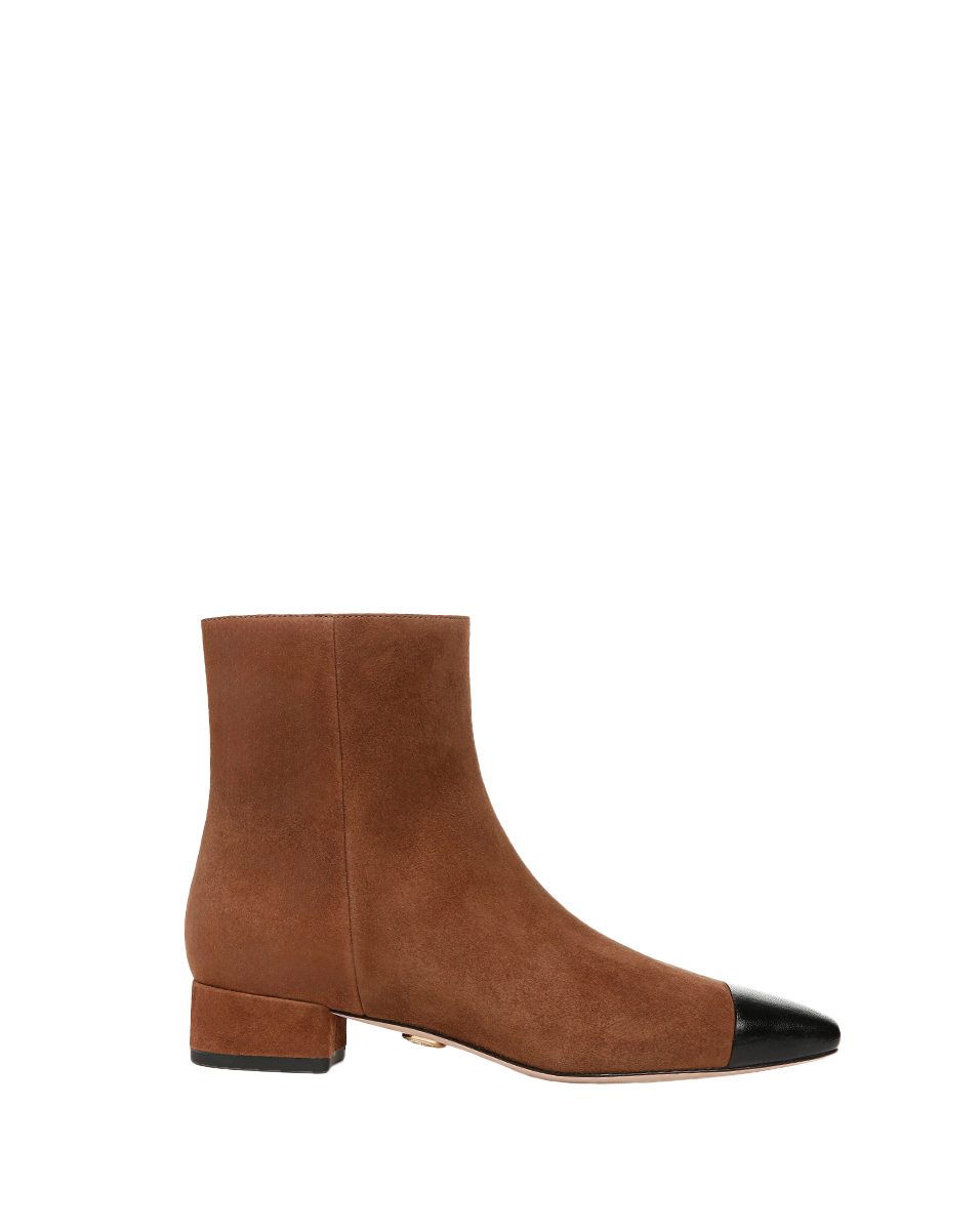 Cecile Suede Cap-Toe Bootie - Image 5