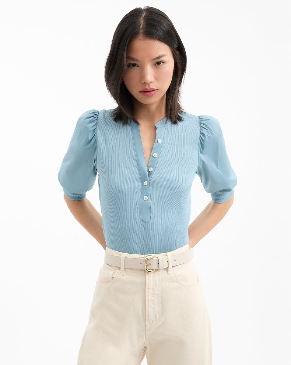 Coralee Puff-Sleeve Tee