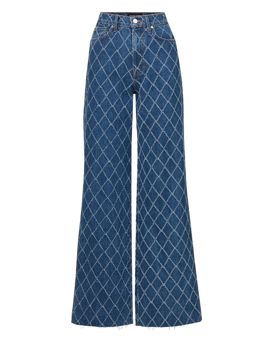 Taylor Diamond Printed Wide-Leg Jean - Image 7