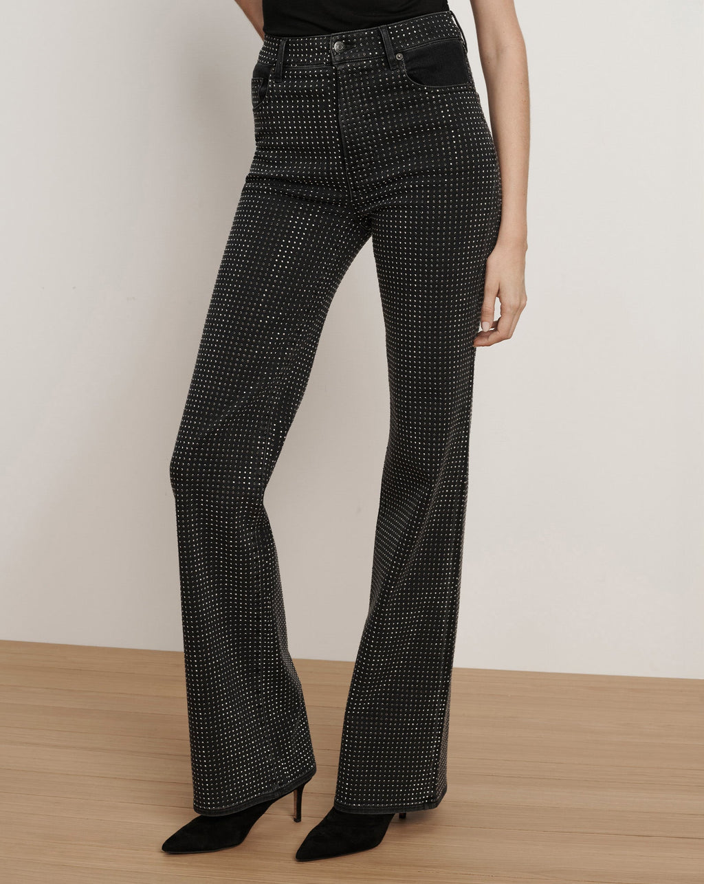 Crosbie Rhinestone Slim Wide-Leg Jean - Image 2