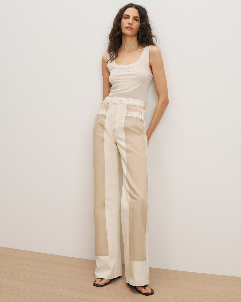 Taylor Color-Block Wide-Leg Jean
